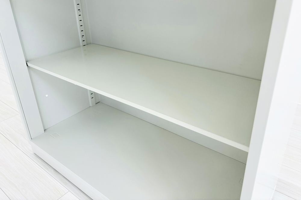 2段オープン書庫 スチール書庫 中古 コクヨ エディア 収納家具 中古オフィス家具 ホワイト 900/400/760の画像
