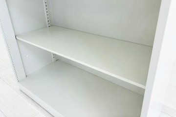 2段オープン書庫 スチール書庫 中古 コクヨ エディア 収納家具 中古オフィス家具 ホワイト 900/400/760の画像
