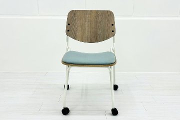 オカムラ ライブス ネスティングチェア 中古 【4脚セット】 Lives Nesting Chair ミーティングチェア 会議椅子 中古オフィス家具 セージの画像