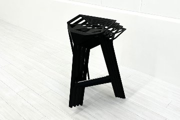 【4脚セット】MAGIS Stool_One Konstantin Grcic 中古 マジス スツールワン コンスタンチン・グルチッチ ミーティングチェア 中古オフィス家具 ブラック系色の画像