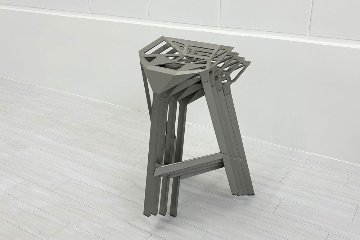 【4脚セット】MAGIS Stool_One Konstantin Grcic 中古 マジス スツールワン コンスタンチン・グルチッチ ミーティングチェア 中古オフィス家具 グレー系色の画像