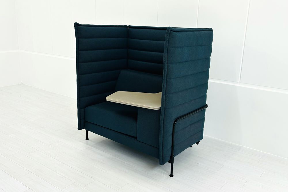 ヴィトラ アルコーヴソファ 中古 Vitra Alcove sofa ハイバックソファ ワークブース 中古オフィス家具 1240/960/1370 ブルー系色の画像