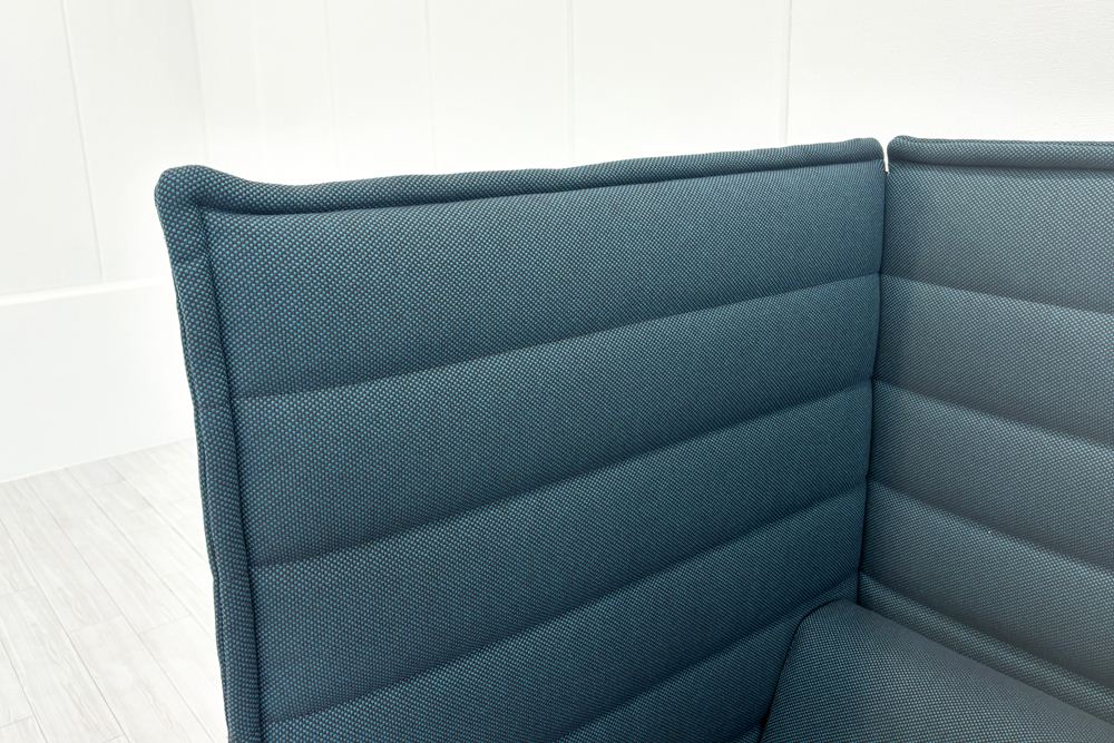 ヴィトラ アルコーヴソファ 中古 Vitra Alcove sofa ハイバックソファ ワークブース 中古オフィス家具 1240/960/1370 ブルー系色の画像