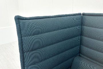 ヴィトラ アルコーヴソファ 中古 Vitra Alcove sofa ハイバックソファ ワークブース 中古オフィス家具 1240/960/1370 ブルー系色の画像