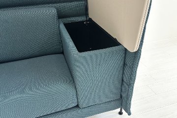 ヴィトラ アルコーヴソファ 中古 Vitra Alcove sofa ハイバックソファ ワークブース 中古オフィス家具 1240/960/1370 ブルー系色の画像