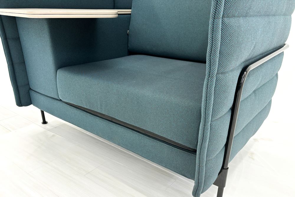 ヴィトラ アルコーヴソファ 中古 Vitra Alcove sofa ハイバックソファ ワークブース 中古オフィス家具 1240/960/1370 ブルー系色の画像