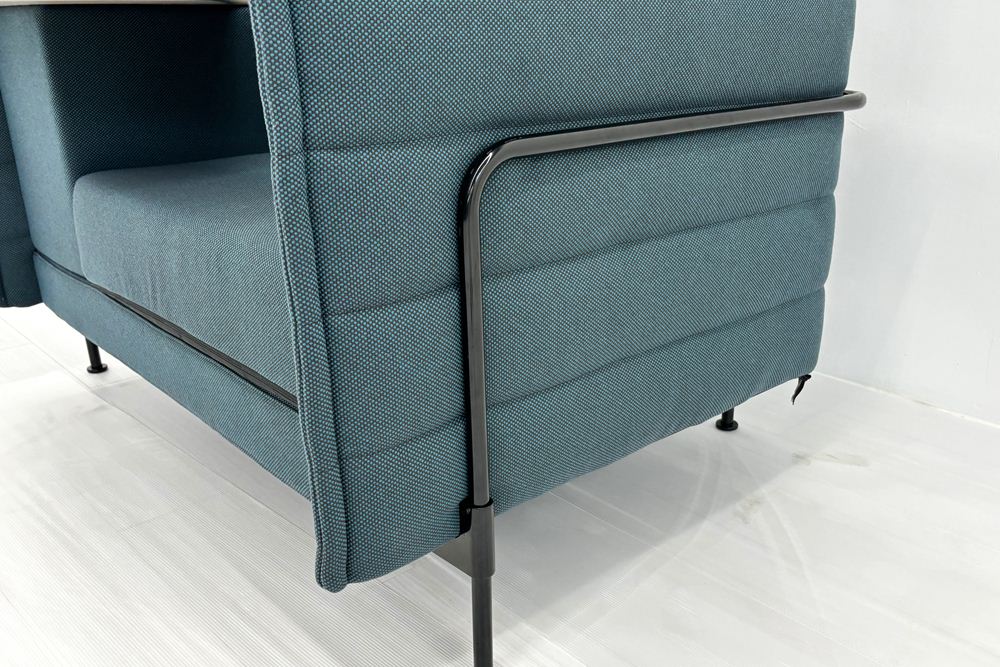 ヴィトラ アルコーヴソファ 中古 Vitra Alcove sofa ハイバックソファ ワークブース 中古オフィス家具 1240/960/1370 ブルー系色の画像
