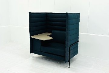 ヴィトラ アルコーヴソファ 中古 Vitra Alcove sofa ハイバックソファ ワークブース 中古オフィス家具 1240/960/1370 ブルー系色の画像