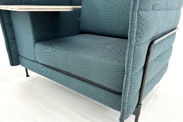 ヴィトラ アルコーヴソファ 中古 Vitra Alcove sofa ハイバックソファ ワークブース 中古オフィス家具 1240/960/1370 ブルー系色の画像