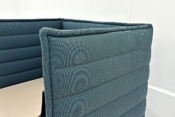 ヴィトラ アルコーヴソファ 中古 Vitra Alcove sofa ハイバックソファ ワークブース 中古オフィス家具 1240/960/1370 ブルー系色の画像