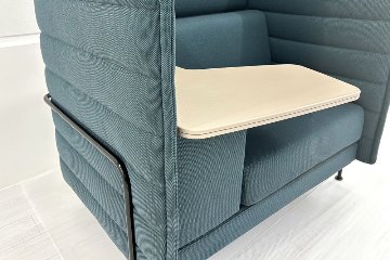 ヴィトラ アルコーヴソファ 中古 Vitra Alcove sofa ハイバックソファ ワークブース 中古オフィス家具 1240/960/1370 ブルー系色の画像