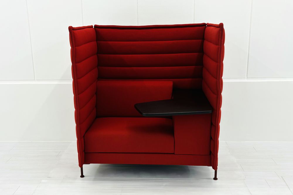 ヴィトラ アルコーヴソファ 中古 Vitra Alcove sofa ハイバックソファ ワークブース 中古オフィス家具 1240/960/1370 レッド系色の画像