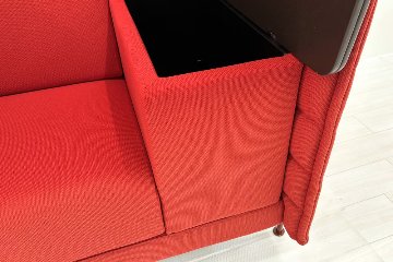 ヴィトラ アルコーヴソファ 中古 Vitra Alcove sofa ハイバックソファ ワークブース 中古オフィス家具 1240/960/1370 レッド系色の画像