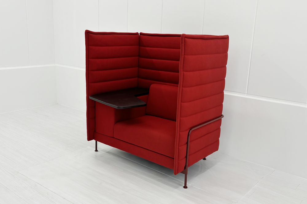 ヴィトラ アルコーヴソファ 中古 Vitra Alcove sofa ハイバックソファ ワークブース 中古オフィス家具 1240/960/1370 レッド系色の画像