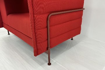 ヴィトラ アルコーヴソファ 中古 Vitra Alcove sofa ハイバックソファ ワークブース 中古オフィス家具 1240/960/1370 レッド系色の画像