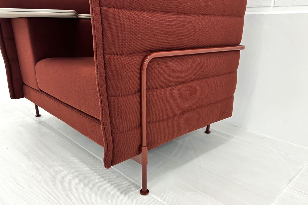 ヴィトラ アルコーヴソファ 中古 Vitra Alcove sofa ハイバックソファ ワークブース 中古オフィス家具 1240/960/1370 ワインレッド系色の画像