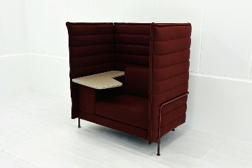 ヴィトラ アルコーヴソファ 中古 Vitra Alcove sofa ハイバックソファ ワークブース 中古オフィス家具 1240/960/1370 ワインレッド系色の画像