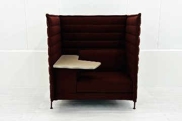 ヴィトラ アルコーヴソファ 中古 Vitra Alcove sofa ハイバックソファ ワークブース 中古オフィス家具 1240/960/1370 ワインレッド系色の画像