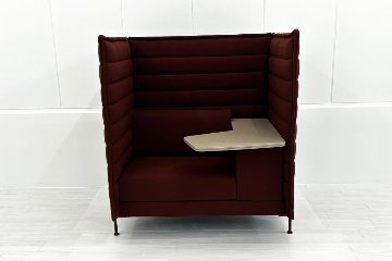 ヴィトラ アルコーヴソファ 中古 Vitra Alcove sofa ハイバックソファ ワークブース 中古オフィス家具 1240/960/1370 ワインレッド系色の画像