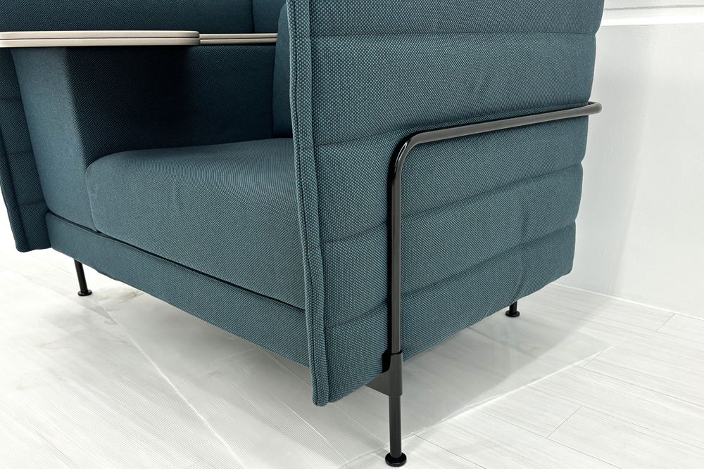ヴィトラ アルコーヴソファ 中古 Vitra Alcove sofa ハイバックソファ ワークブース 中古オフィス家具 1240/960/1370 ブルー系色の画像