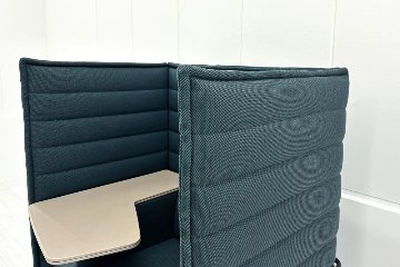 ヴィトラ アルコーヴソファ 中古 Vitra Alcove sofa ハイバックソファ ワークブース 中古オフィス家具 1240/960/1370 ブルー系色の画像