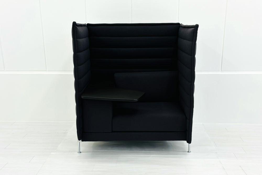 ヴィトラ アルコーヴソファ 中古 Vitra Alcove sofa ハイバックソファ ワークブース 中古オフィス家具 1240/960/1370 パープル系色の画像