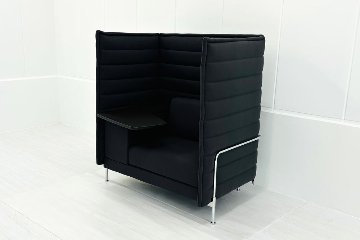 ヴィトラ アルコーヴソファ 中古 Vitra Alcove sofa ハイバックソファ ワークブース 中古オフィス家具 1240/960/1370 パープル系色の画像