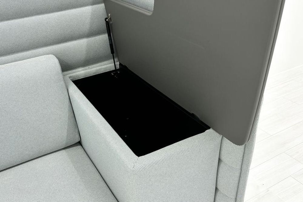 ヴィトラ アルコーヴソファ 中古 Vitra Alcove sofa ハイバックソファ ワークブース 中古オフィス家具 1240/960/1370 ライトブルー系色の画像