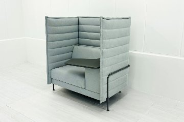 ヴィトラ アルコーヴソファ 中古 Vitra Alcove sofa ハイバックソファ ワークブース 中古オフィス家具 1240/960/1370 ライトブルー系色の画像