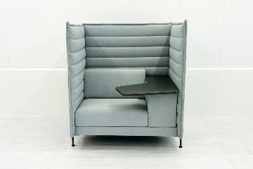 ヴィトラ アルコーヴソファ 中古 Vitra Alcove sofa ハイバックソファ ワークブース 中古オフィス家具 1240/960/1370 ライトブルー系色の画像