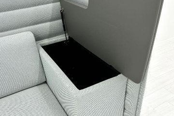 ヴィトラ アルコーヴソファ 中古 Vitra Alcove sofa ハイバックソファ ワークブース 中古オフィス家具 1240/960/1370 ライトブルー系色の画像