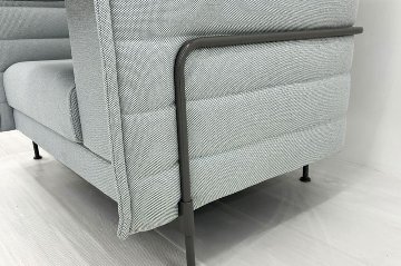 ヴィトラ アルコーヴソファ 中古 Vitra Alcove sofa ハイバックソファ ワークブース 中古オフィス家具 1240/960/1370 ライトブルー系色の画像