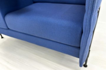 ヴィトラ アルコーヴソファ 中古 Vitra Alcove sofa ハイバックソファ ワークブース 中古オフィス家具 1240/960/1370 ブルー系色の画像