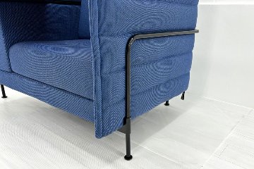 ヴィトラ アルコーヴソファ 中古 Vitra Alcove sofa ハイバックソファ ワークブース 中古オフィス家具 1240/960/1370 ブルー系色の画像