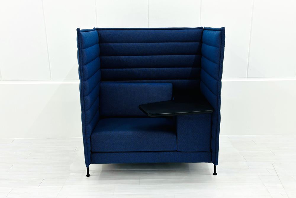 ヴィトラ アルコーヴソファ 中古 Vitra Alcove sofa ハイバックソファ ワークブース 中古オフィス家具 1240/960/1370 ブルー系色の画像