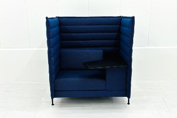 ヴィトラ アルコーヴソファ 中古 Vitra Alcove sofa ハイバックソファ ワークブース 中古オフィス家具 1240/960/1370 ブルー系色の画像