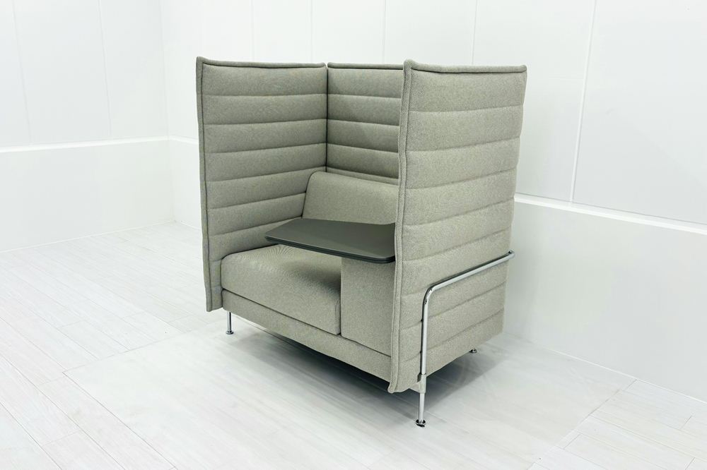 ヴィトラ アルコーヴソファ 中古 Vitra Alcove sofa ハイバックソファ ワークブース 中古オフィス家具 1240/960/1370 グレー系色の画像