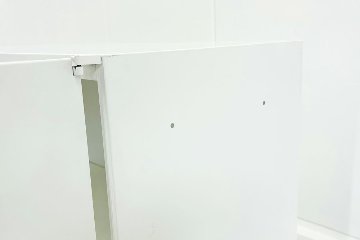 スチール書庫 ホワイト 両開き書庫 スチール 中古 オカムラ レクトライン キャビネット 中古書庫  中古オフィス家具 900/450/1250の画像