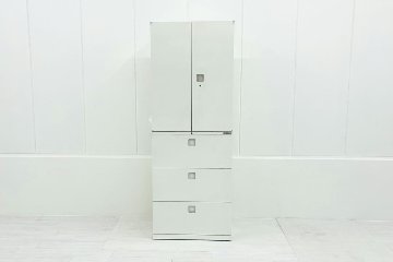 3段ラテラル書庫 両開き書庫 スチール書庫 中古 オカムラ レクトライン 【両開き＋ラテラルセット】 中古オフィス家具 800/450/2150の画像