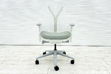 【未開封未使用品】 ハーマンミラー セイルチェア ミドルバック 中古 Herman Miller SAYL Chair 中古オフィス家具 可動肘 グレーの画像