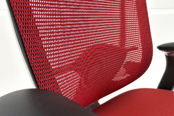 オカムラ コンテッサチェア 中古 エクストラハイバック 大型ヘッドレスト Contessa 中古オフィス家具 レッドの画像