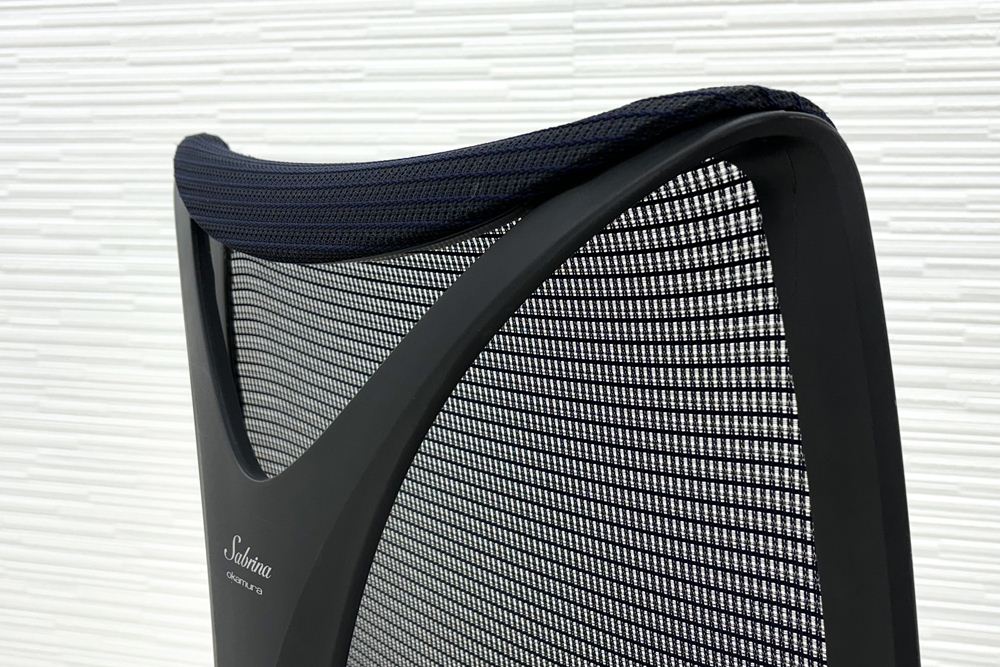 サブリナチェア 中古 オカムラ Sabrina ハイバック 肘無 中古オフィス家具 事務椅子 オフィスチェア ダークブルーの画像