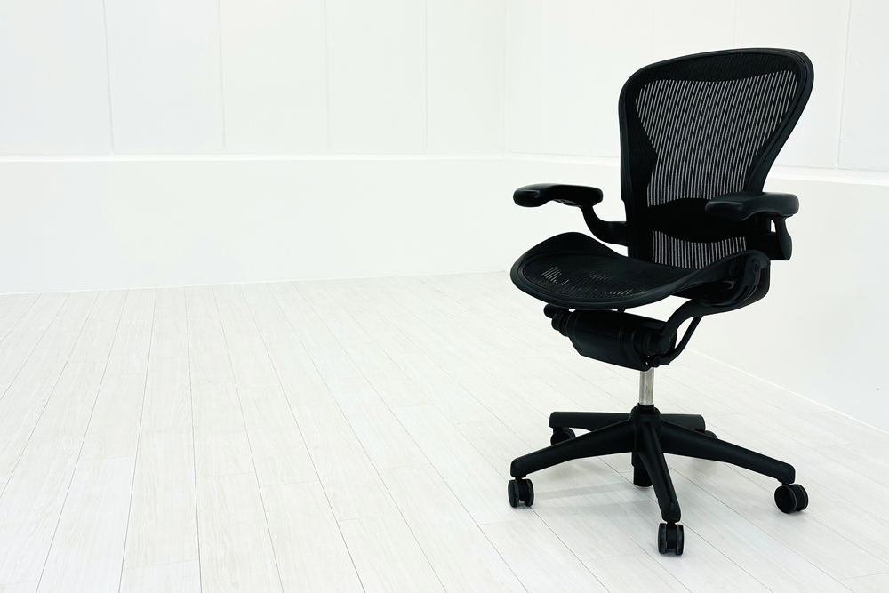 ハーマンミラー アーロンチェア 中古 Bサイズ スタンダード ランバーサポート Herman Miller Aeron Chairs 中古オフィス家具 メッシュの画像