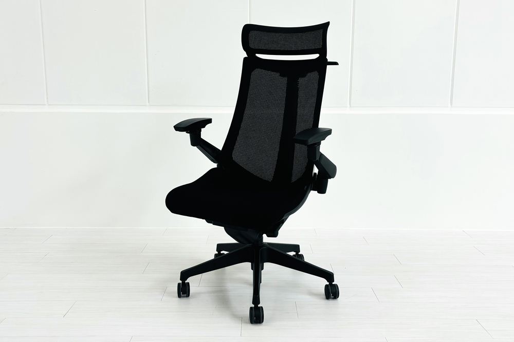 イトーキ アクトチェア 2019年製 中古 エクストラハイバック Act 事務椅子 ITOKI 中古オフィス家具 ブラックの画像