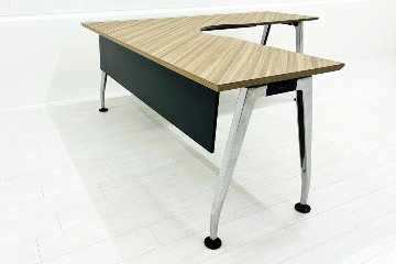 コクヨ サイビ SAIBI L型デスク 中古 L字デスク 幅1800 木目天板 中古オフィス家具 1900/1800/720の画像