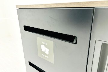 リサイクルユニット スチール書庫 コクヨ エディア トラッシュユニット ゴミ箱 中古オフィス家具 ブラック 900/450/1130の画像