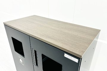 ダストボックス リサイクルユニット スチール書庫 コクヨ エディア トラッシュユニット ゴミ箱 中古オフィス家具 ブラック 900/450/1130の画像