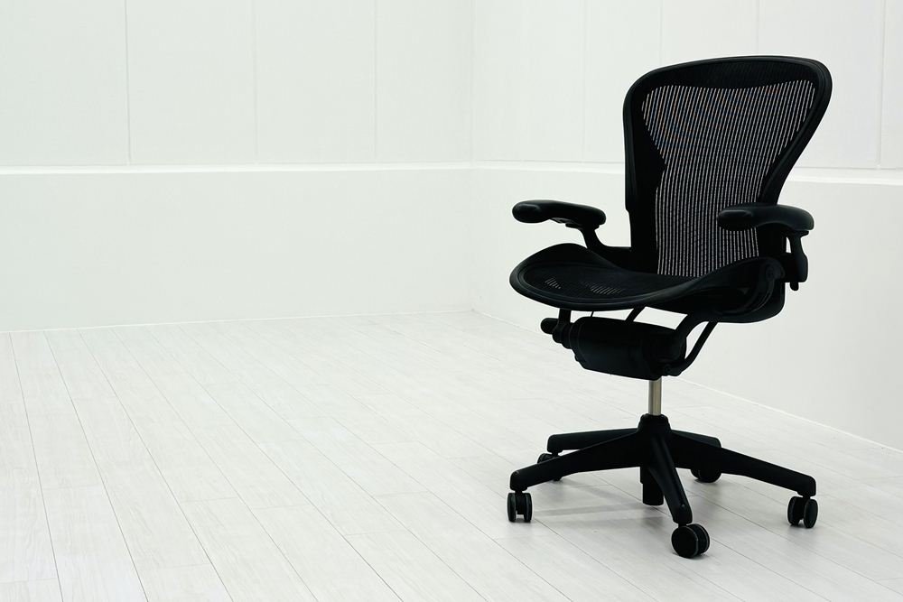 ハーマンミラー アーロンチェア 中古 Bサイズ スタンダード 可動肘 ランバー無 Herman Miller Aeron Chairs 中古オフィス家具 メッシュの画像
