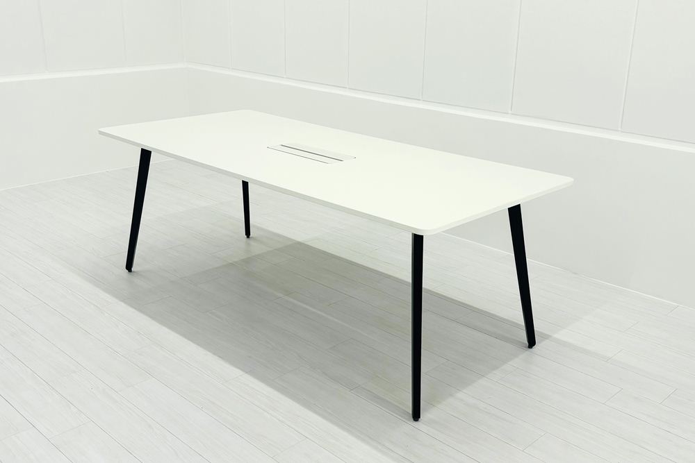 内田洋行 レムナ 小型会議テーブル ホワイト ミーティングテーブル 中古 幅2000 中古オフィス家具 2000/900/720の画像