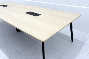 ウチダ レムナ 大型会議テーブル 中古 ミーティングテーブル 大型会議机 中古オフィス家具 メープル 3200/1200/720の画像